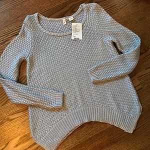 Moth Anthropologie Silver Knit Sweater, M, NWT